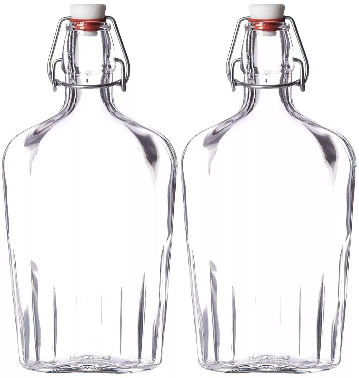 Bormioli Rocco Fiaschetta 17 oz. Pocket Flask Hermetic Bottle Stopper, Set of 2